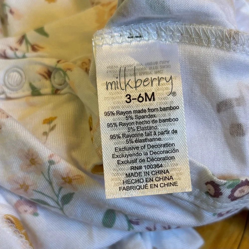 Milkberry Baby 3 Piece Set Bodysuit, Pants &‎ Headband SIZE 3~6 MONTHS NEW